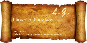 Lénárth Gusztáv névjegykártya